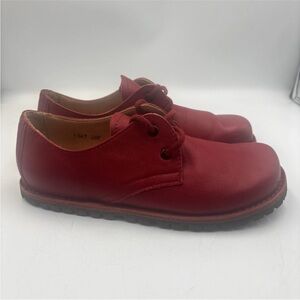 Waldviertler Red Leather Shoes Size F38- US Women’s 7.5